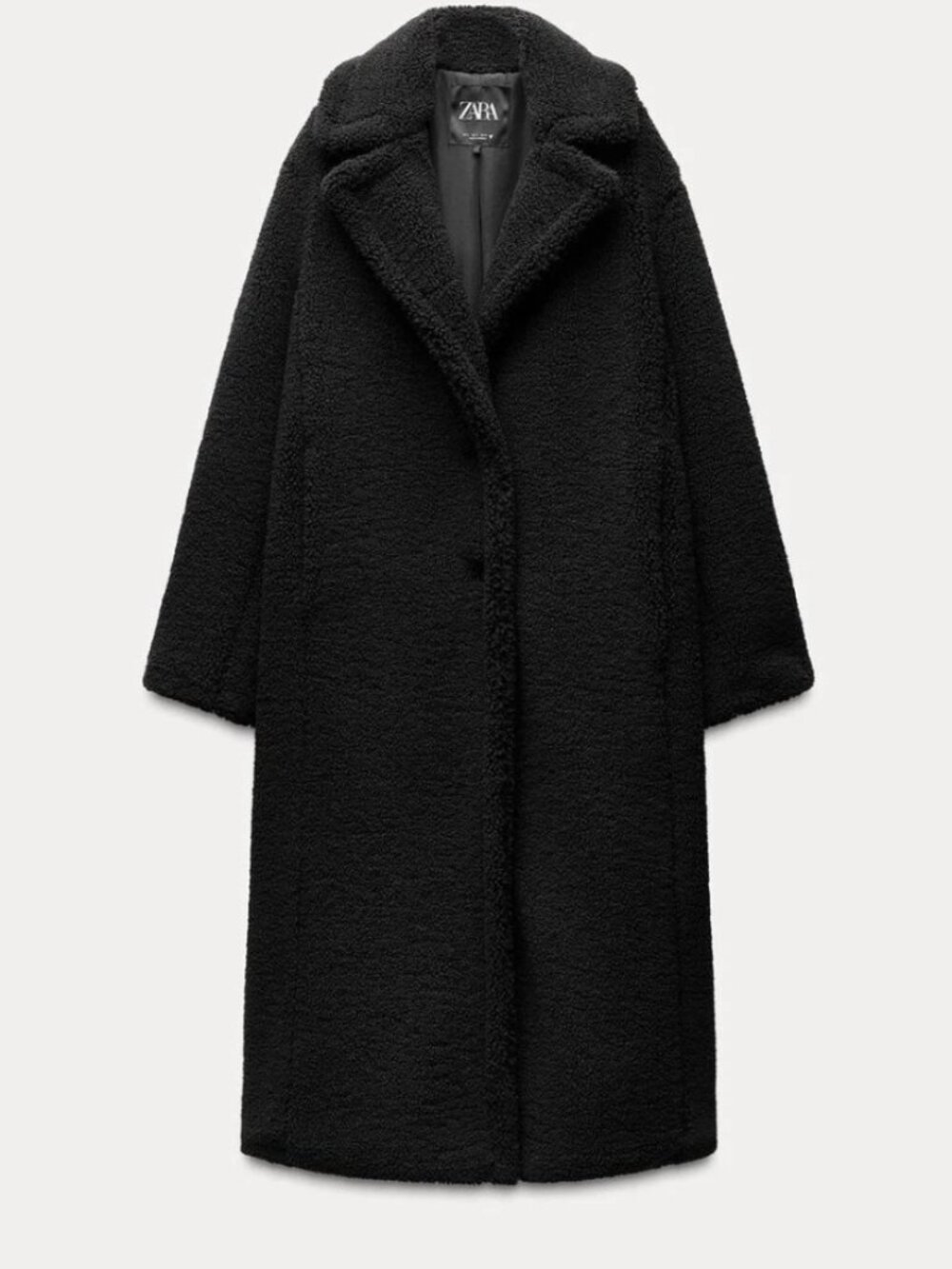 ZARA Faux-Shearling Teddy Maxi Coat